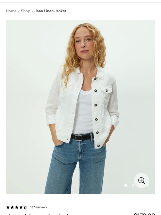 Michael Stars Jackets & Blazers - Jean Linen Jacket - White